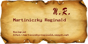 Martiniczky Reginald névjegykártya